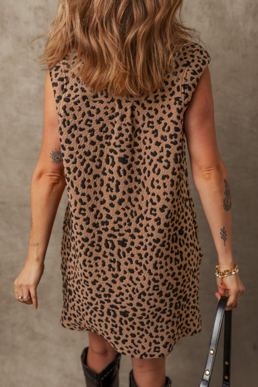 LB | Leopard Johnny Collar Sukienka mini bez rękawów