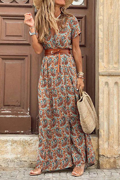 LB | Sukienka maxi z krótkim rękawem w stylu boho