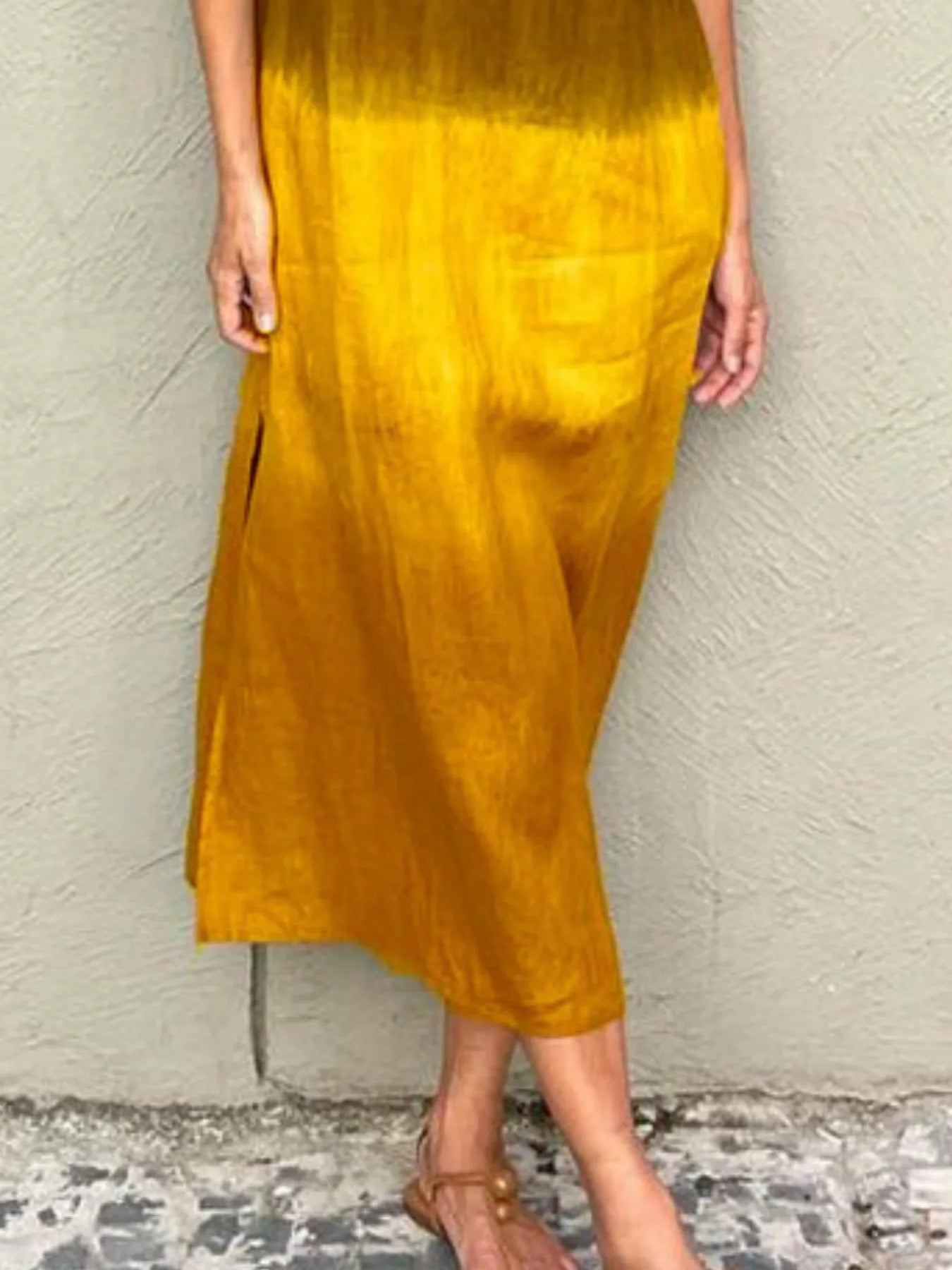 LB | Full Size Gradient Tank Midi Dress bez rękawów Plus Size