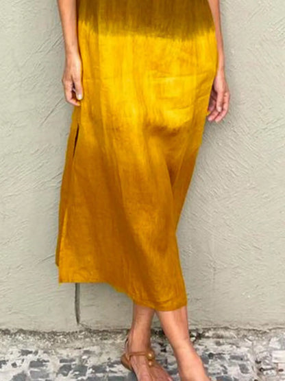 LB | Full Size Gradient Tank Midi Dress bez rękawów Plus Size