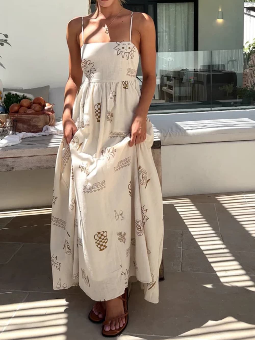 LB | Chill Vibes maxi dress halterneck na ramiączkach spaghetti