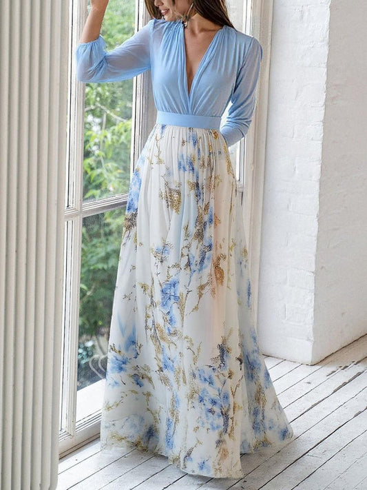 LB | Elegancka sukienka maxi w kwiaty