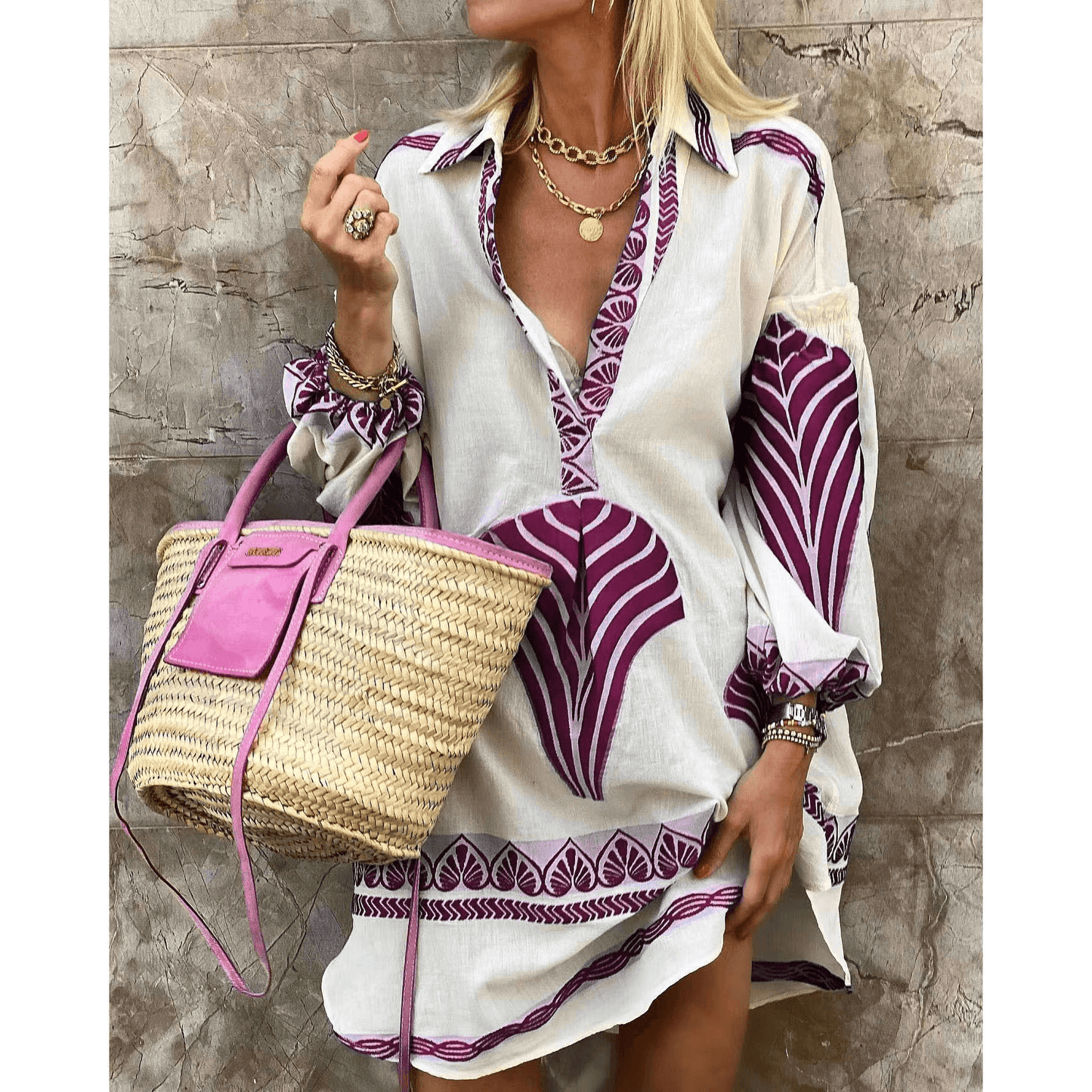 LB | Inspirowana stylem vintage sukienka midi dla kobiet - Elegancki styl retro