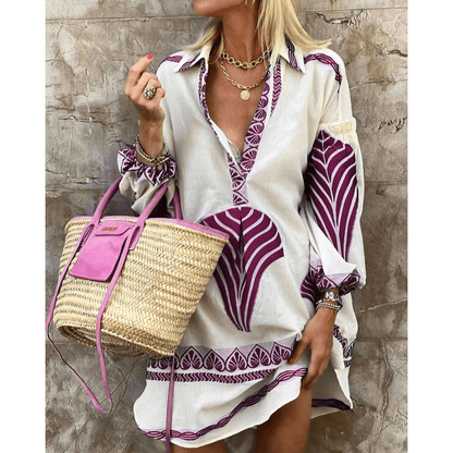 LB | Inspirowana stylem vintage sukienka midi dla kobiet - Elegancki styl retro