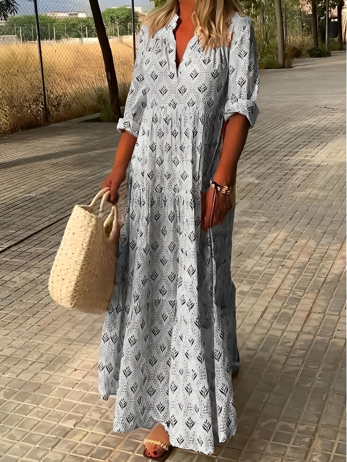 LB | Damska sukienka maxi w stylu vintage