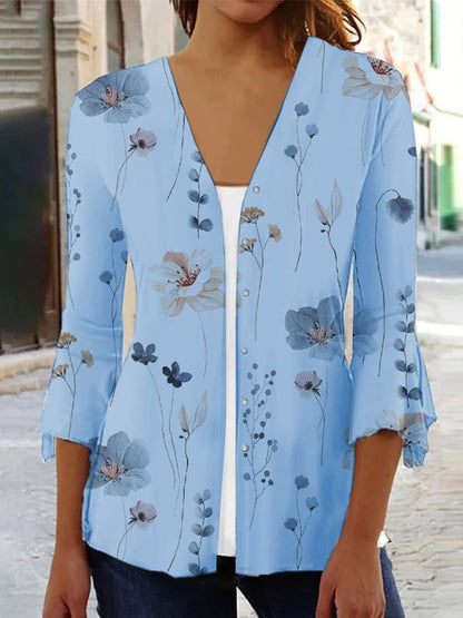 AS | Marta - Swobodne, luźne kimono z kwiatowym wzorem