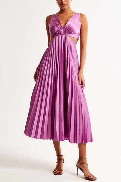 LB | Elegancka plisowana sukienka maxi