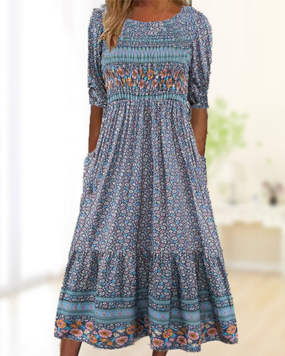 LB | Sukienka maxi z frędzlami w stylu boho