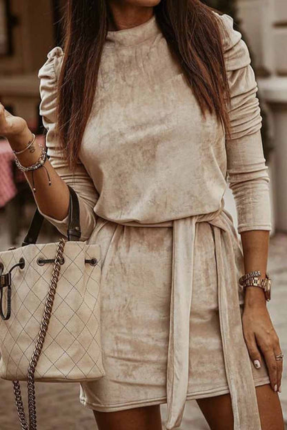LB | Omyke Casual Sexy Sukienka mini z długim rękawem (4 kolory)