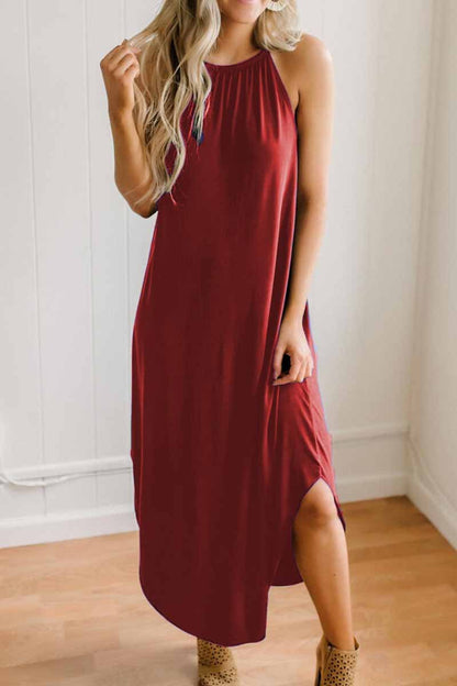 LB | Omyke Luźna seksowna sukienka midi Fest Colour Sling
