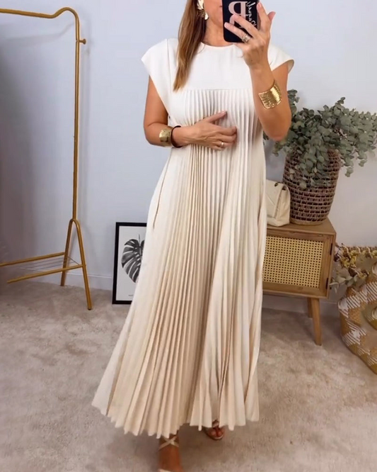 LB | Elegancka plisowana sukienka maxi