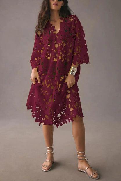 LB | I Belong Here Floral Eyelet Lace Cover Up Beach Midi Dress