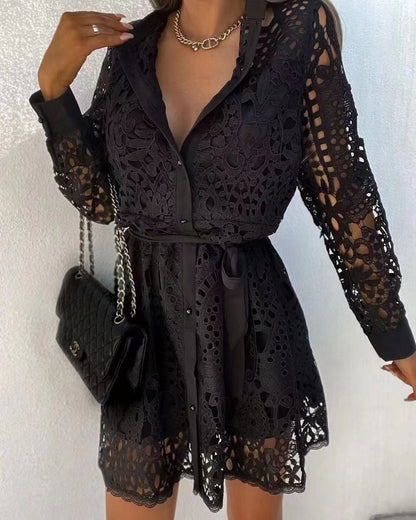 LB | Moda Temperament Koronkowa sukienka mini