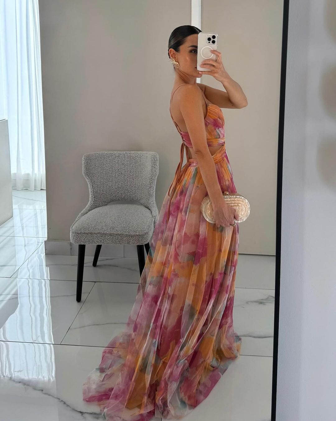 LB | Elegancka sukienka maxi w kwiaty