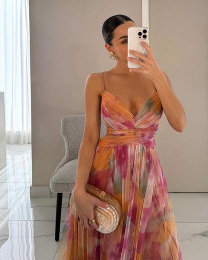 LB | Elegancka sukienka maxi w kwiaty