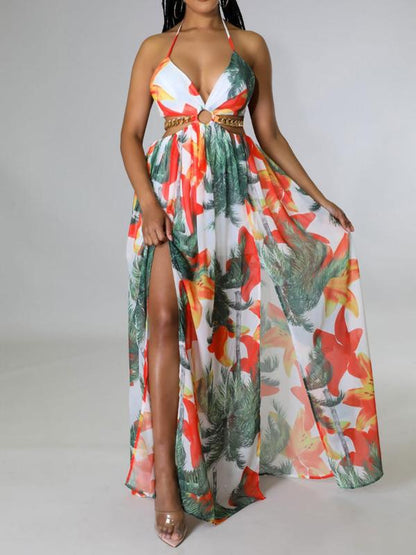 LB | Promienna sukienka maxi w kwiaty