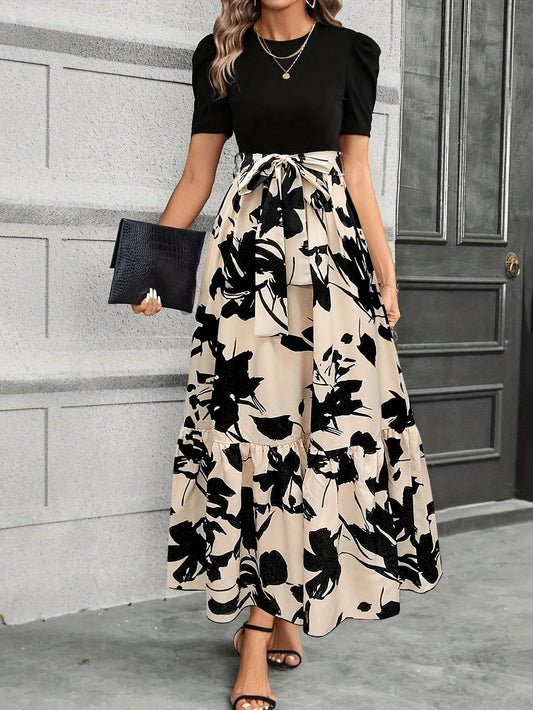 LB | Noir Bloom sukienka maxi z paskiem