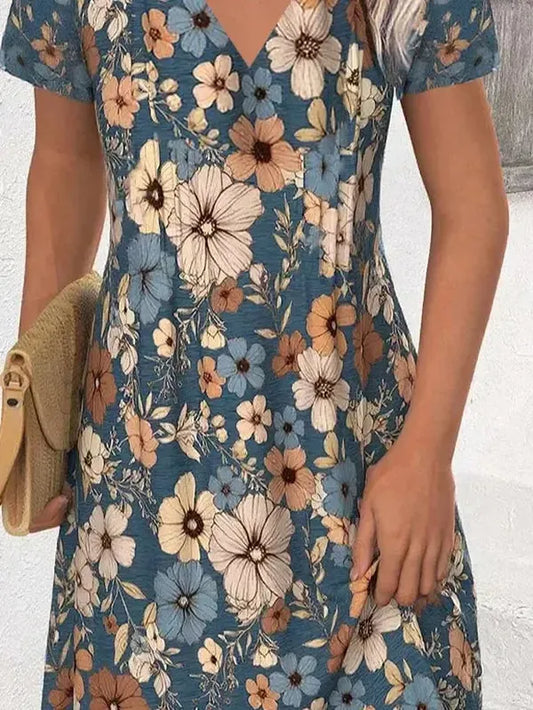 LB | Szykowna sukienka mini z krótkim rękawem V-neck