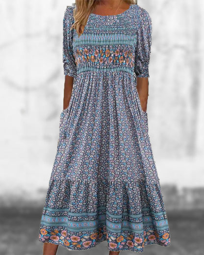LB | Sukienka maxi z frędzlami w stylu boho