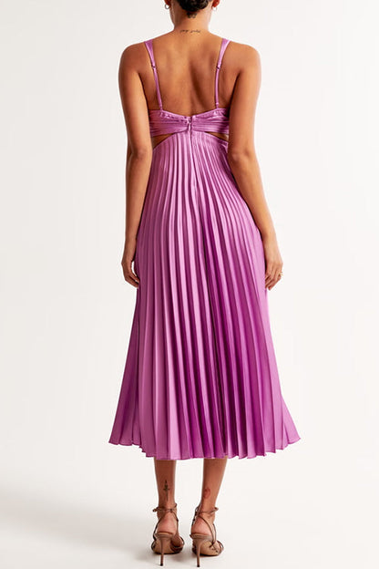 LB | Elegancka plisowana sukienka maxi