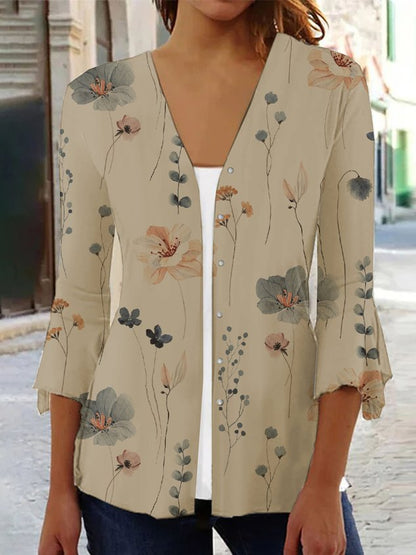 AS | Marta - Swobodne, luźne kimono z kwiatowym wzorem