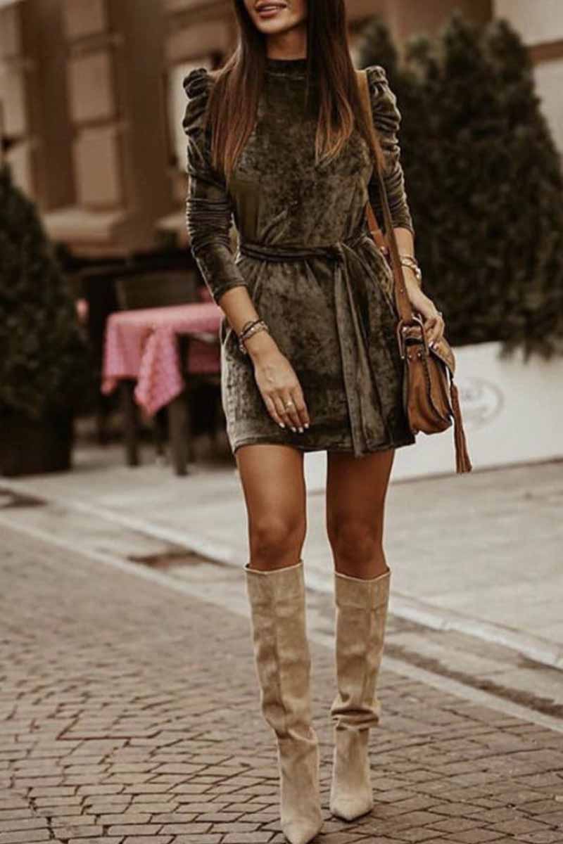 LB | Florcoo Casual Sexy Sukienka mini z długim rękawem (4 kolory)