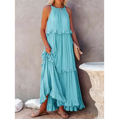 LB | Letnia sukienka maxi z odkrytymi ramionami | Maxi