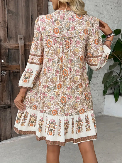 LB | Mini sukienka z kwiatowym nadrukiem w stylu vintage