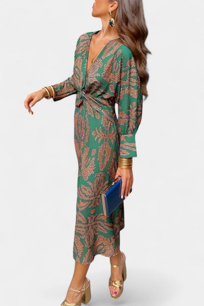 LB | Regal Twist Front Midi Dress