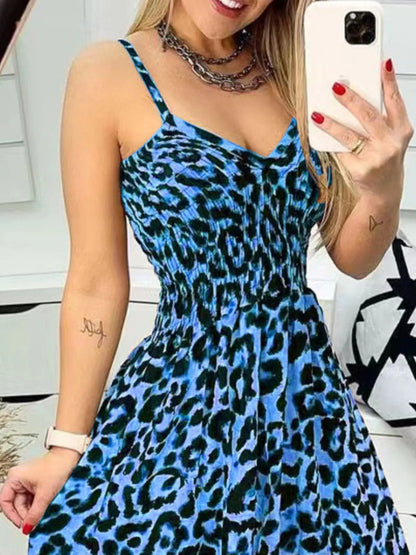 LB | Full Size Leopard Print Spaghetti Strap Maxi Dress Plus Size
