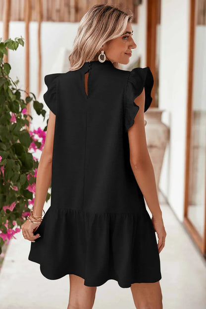 LB | Elegancka sukienka mini z falbankami