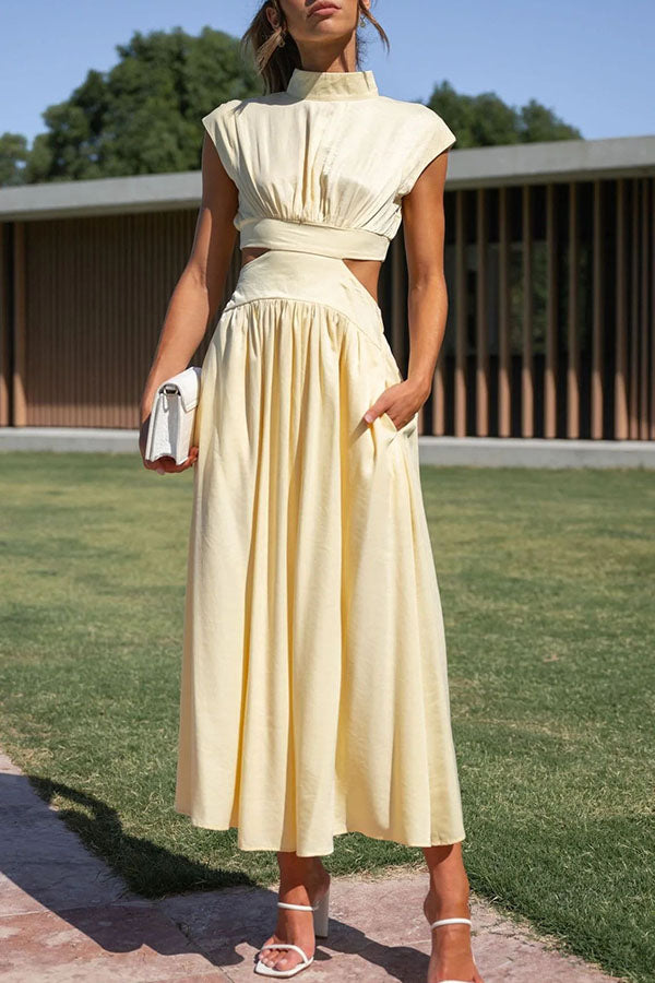 LB | Light of My Life Pocket Holiday Midi Dress z wycięciem w talii