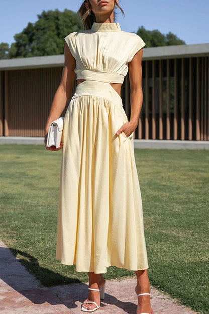 LB | Light of My Life Pocket Holiday Midi Dress z wycięciem w talii