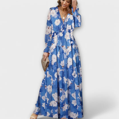LB | ZWIEWNA SUKIENKA MAXI W KWIATY