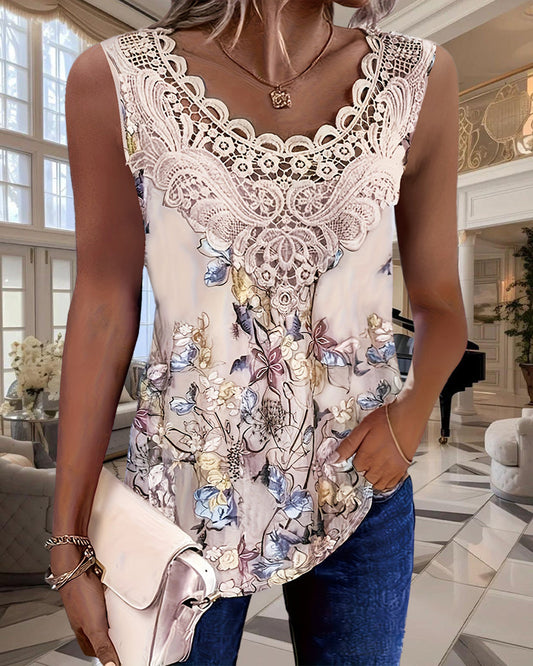LB | Koszulka bez rękawów z nadrukiem Hollow Fashion