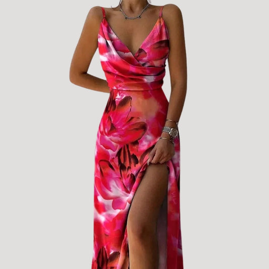 LB | Damska letnia sukienka maxi w kwiaty