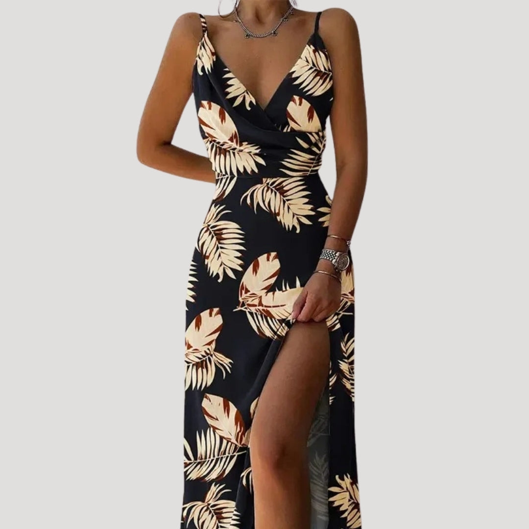 LB | Damska letnia sukienka maxi w kwiaty