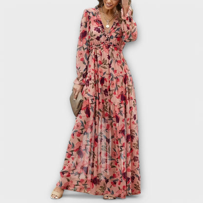 LB | ZWIEWNA SUKIENKA MAXI W KWIATY
