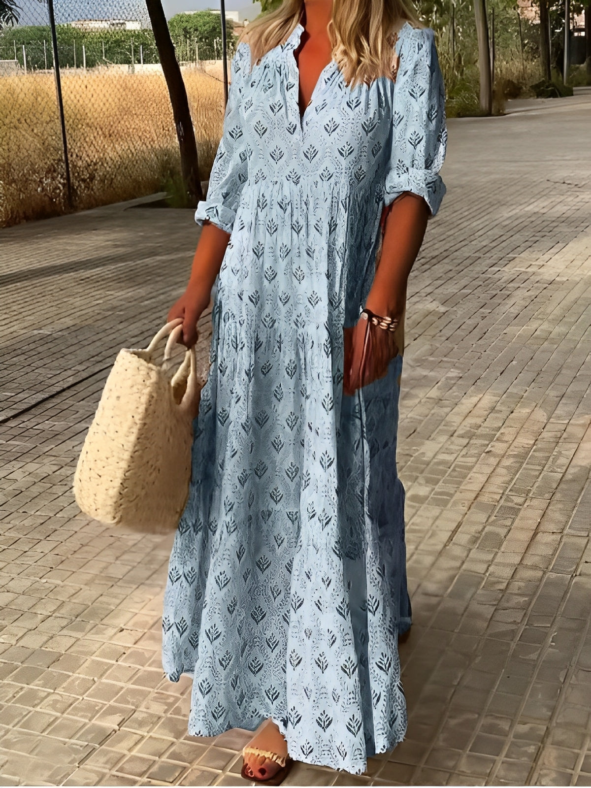 LB | Damska sukienka maxi w stylu vintage