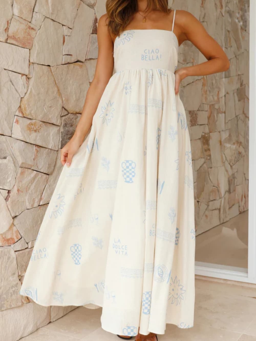 LB | Chill Vibes maxi dress halterneck na ramiączkach spaghetti