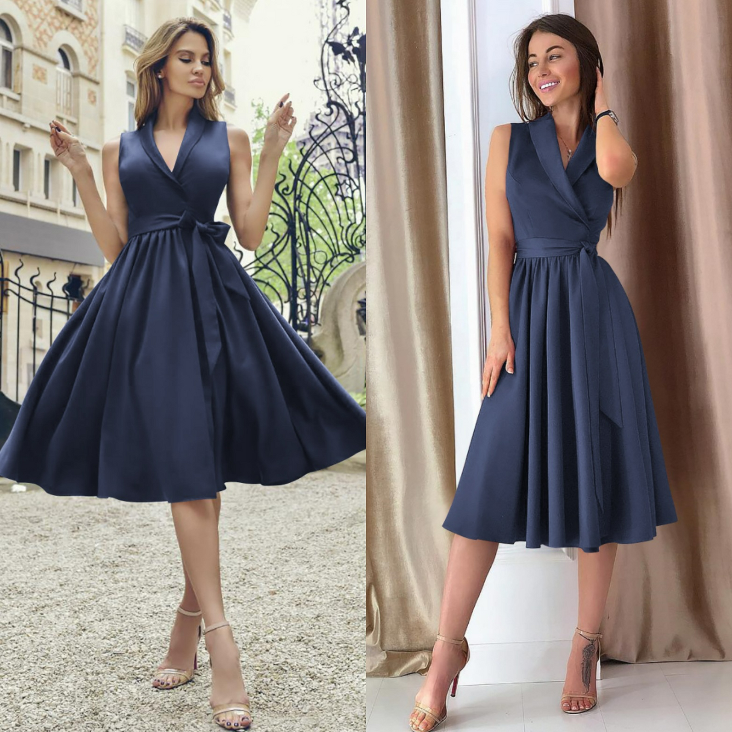 LB | Elegancka kopertowa sukienka midi