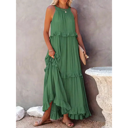 LB | Letnia sukienka maxi z odkrytymi ramionami | Maxi
