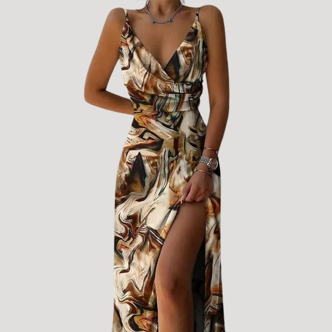 LB | Damska letnia sukienka maxi w kwiaty