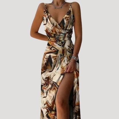 LB | Damska letnia sukienka maxi w kwiaty