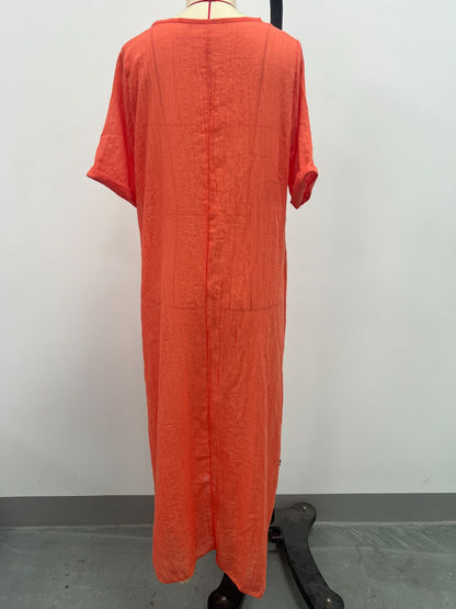 LB | Full Size V-Neck Sukienka midi z krótkim rękawem Plus Size