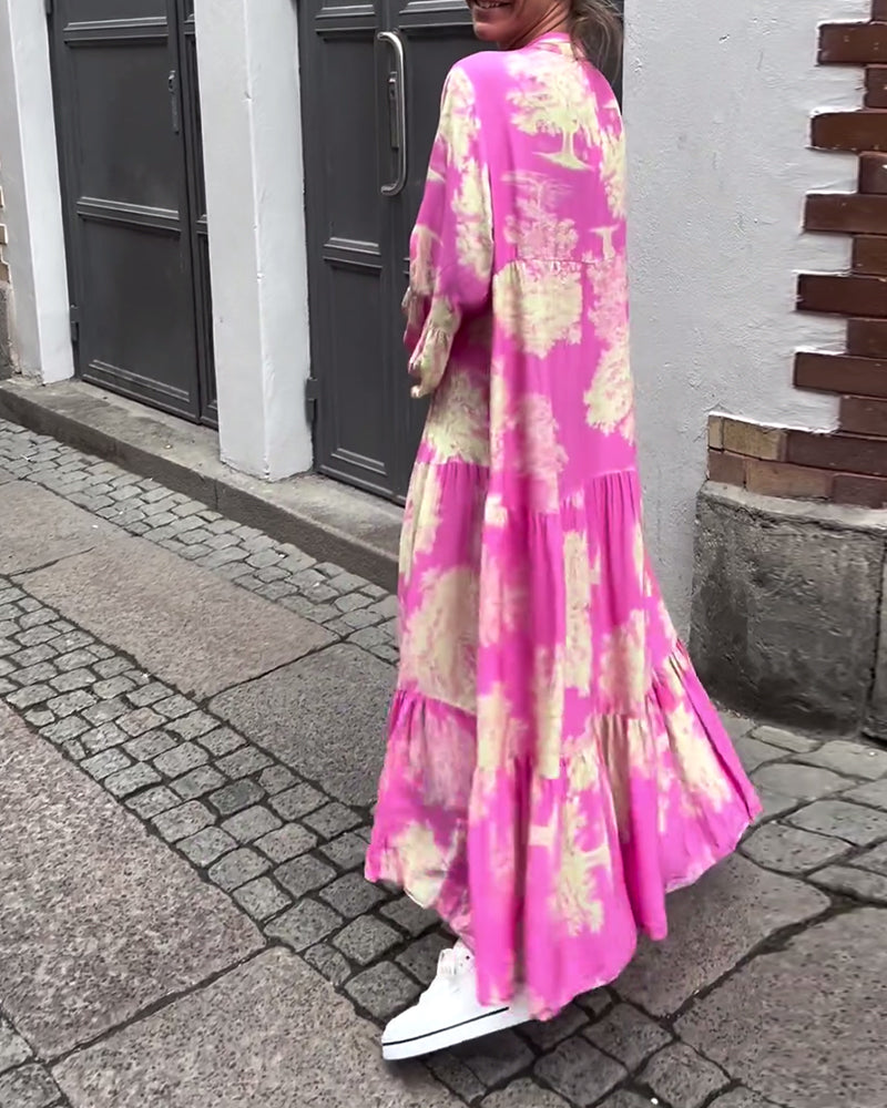 LB | Wygodna patchworkowa sukienka maxi