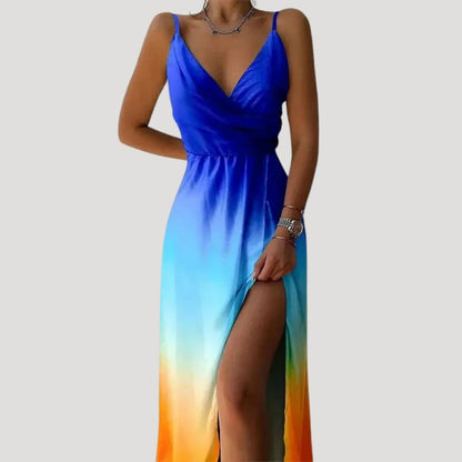 LB | Damska letnia sukienka maxi w kwiaty