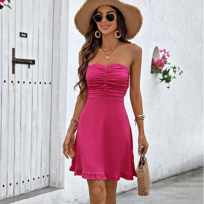 LB | Fashion Bandeau Sukienka mini w jednolitym kolorze