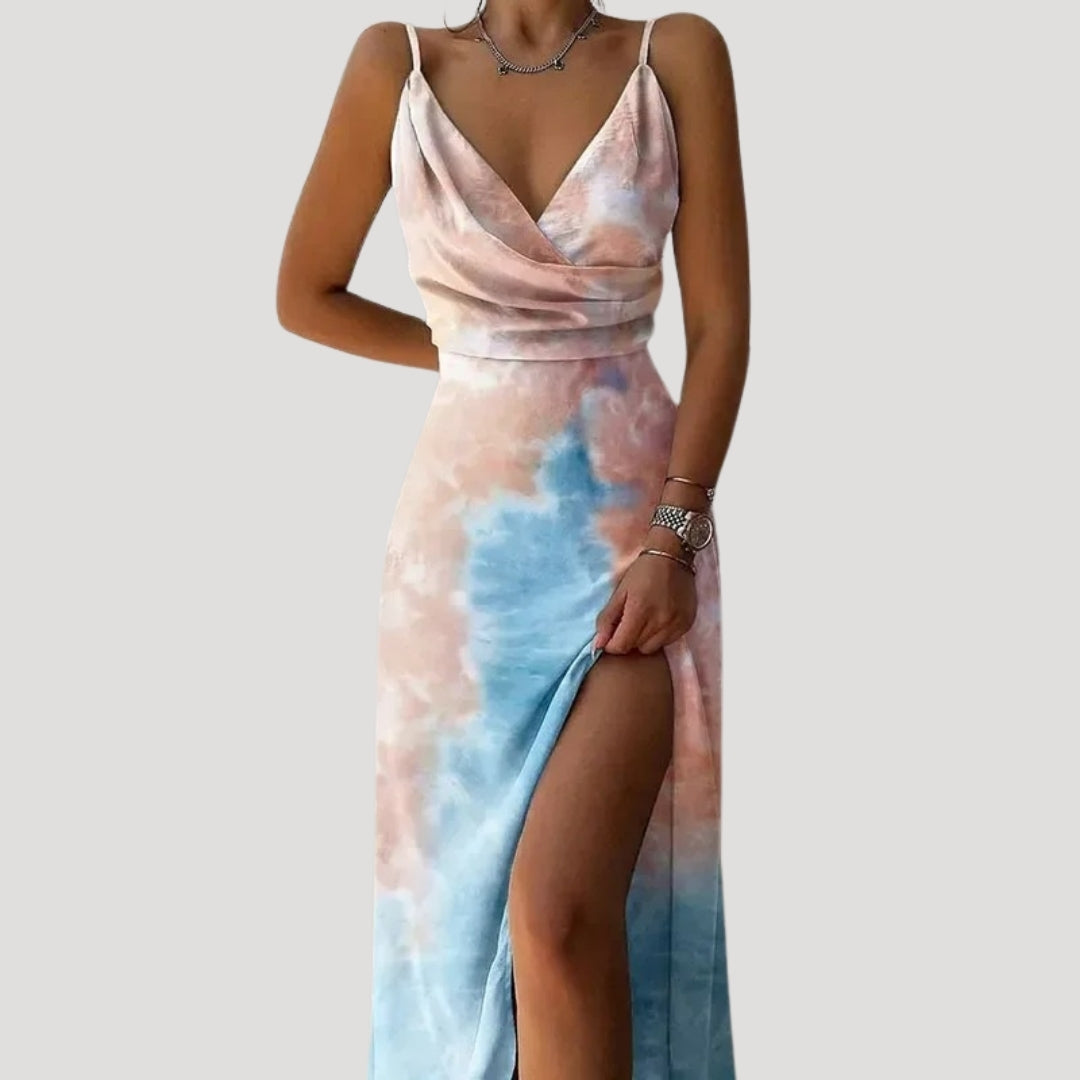 LB | Damska letnia sukienka maxi w kwiaty