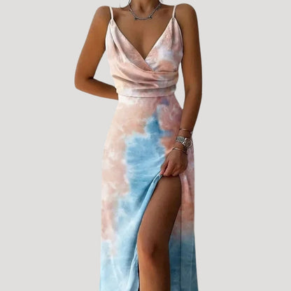 LB | Damska letnia sukienka maxi w kwiaty